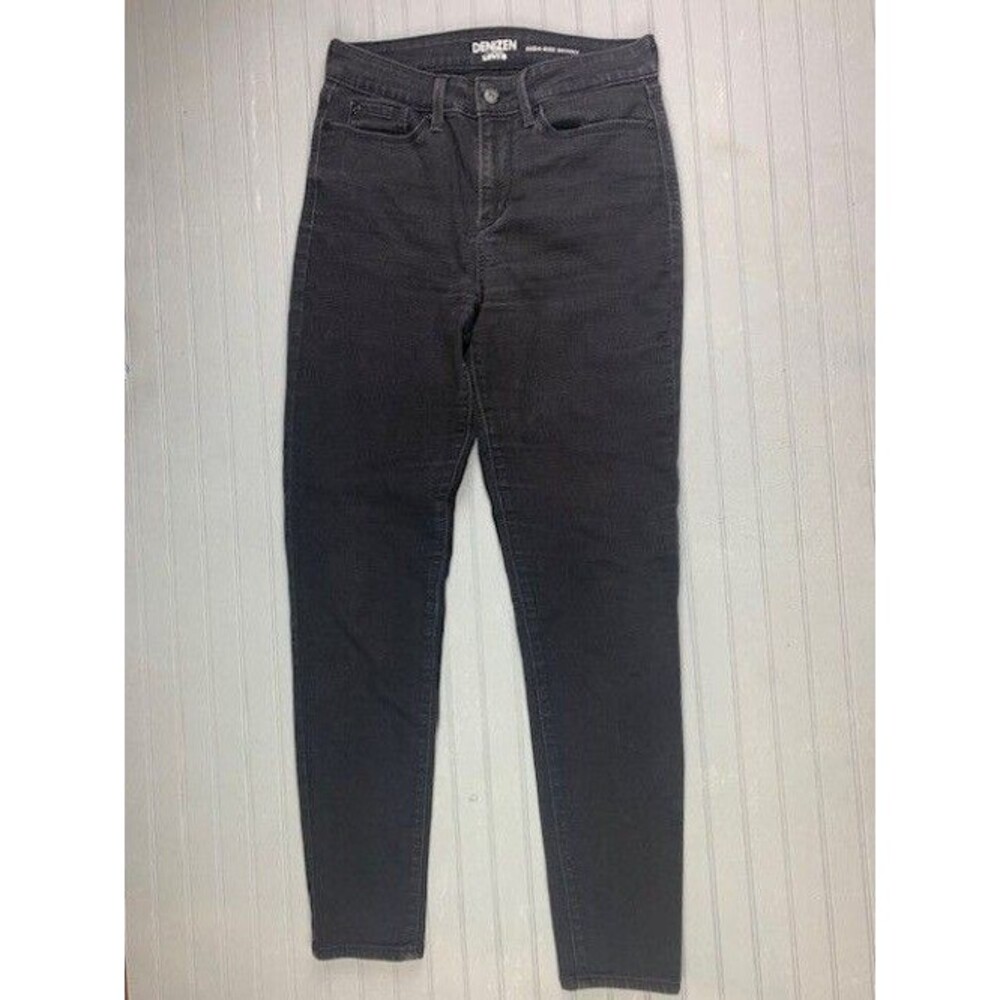 Levi Denizen Size 4 Womens Jeans High Rise Skinny Stretch Black